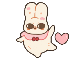 Heart Bunny Sticker by moonie coco