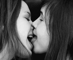 girl kissing GIF