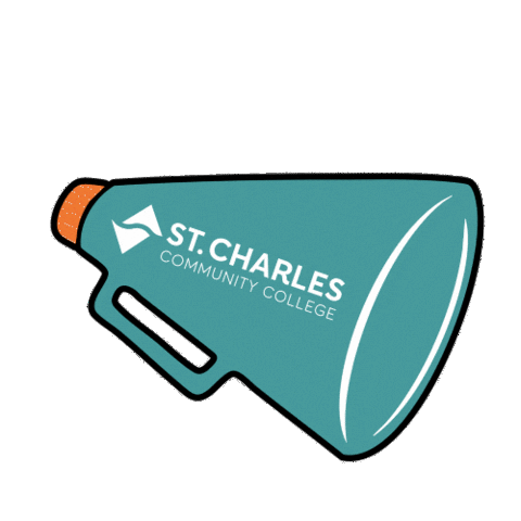 School Spirit Megaphone Sticker by St. Charles Community College