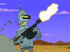 machine gun futurama GIF