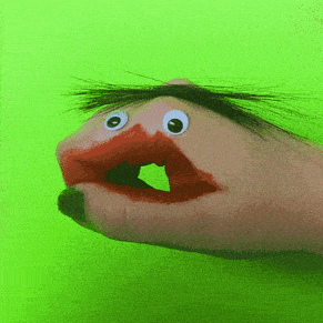 lipstick hand puppet