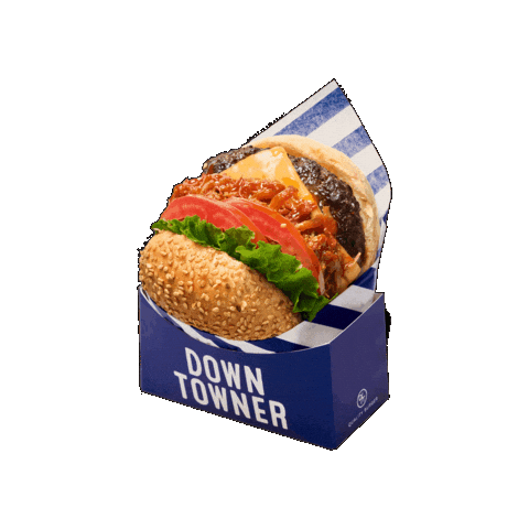 Burger Cheeseburger Sticker by DOWNTOWNER
