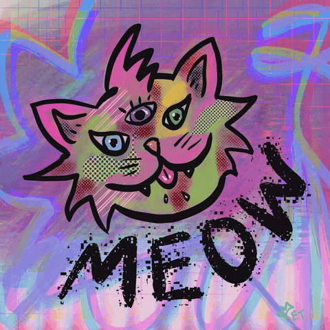 empresstrash cat psychedelic meow glitch art GIF