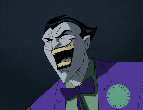 Image result for the joker laughing gif