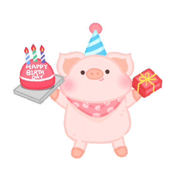 Happy Birthday Pig Sticker