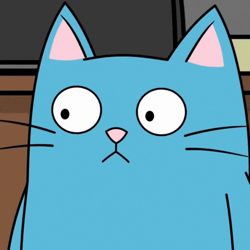 Awkward Blue Cat GIF
