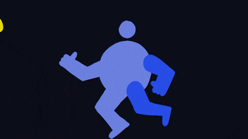 Blue Man Running GIF