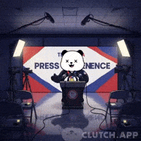 Speaking Press Conference GIF by Kanpai Pandas