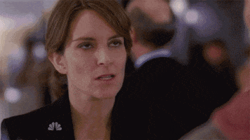 TV gif. Tina Fey as Liz Lemon gives us a very exaggerated, frustrated eye roll. 