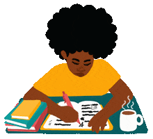 Studying Black Girl Sticker by Ari Bennett