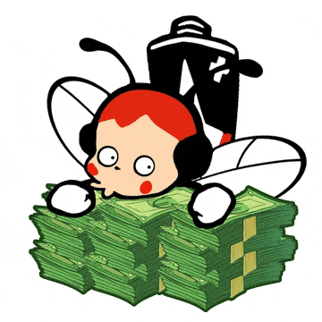 Peebeez red money cash bee GIF