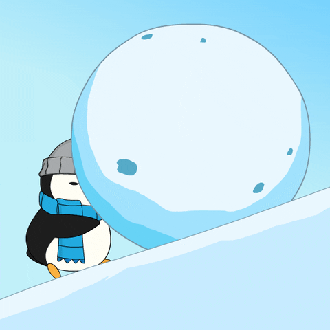 Grinding Long Way To Go GIF by Pudgy Penguins