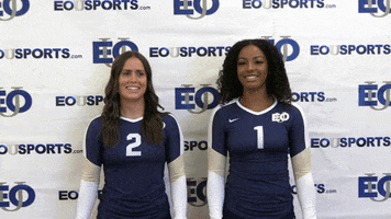 Volleyball Chest Pound GIF by EOU Athletics