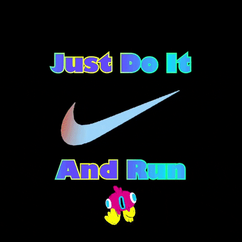 Run Away Just Do It GIF by The3Flamingos
