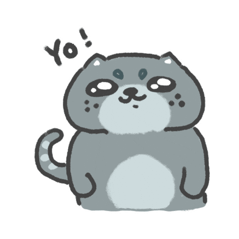 Cool Cat Hello Sticker