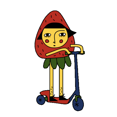 Strawberry Scooter Sticker