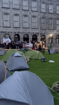 Pro-Palestine Protesters Set Up Encampment at Dublin's Trinity College