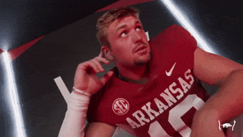 Cant Hear You College Football GIF by Arkansas Razorbacks