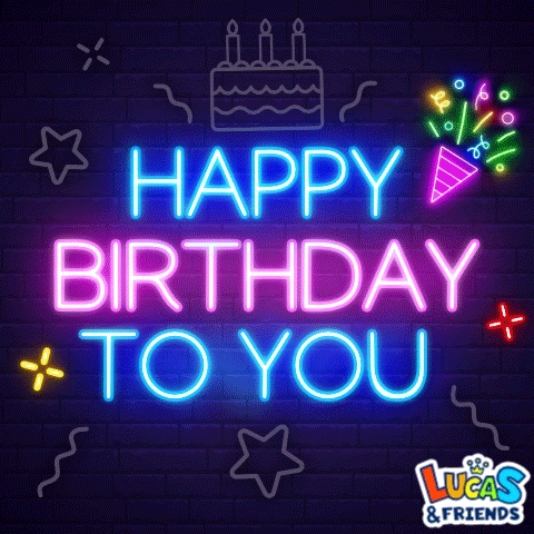 Happy Birthday GIF by Lucas and Friends by RV AppStudios
