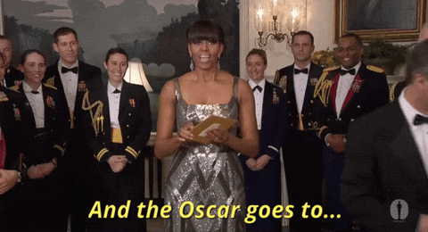 Giphy - michelle obama and the oscar goes to GIF