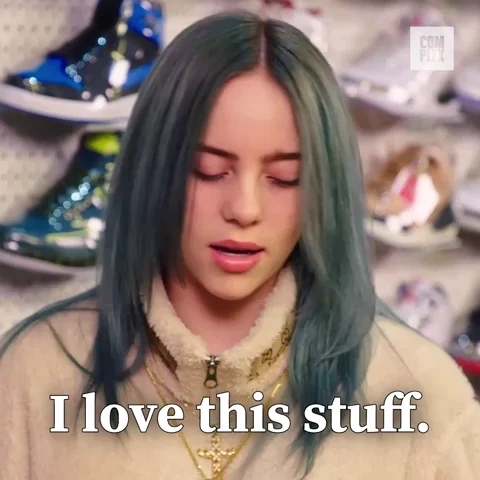 Billie Eilish Sneaker Shopping GIF