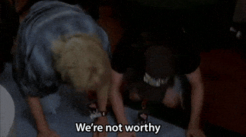 Bowing Down Waynes World GIF