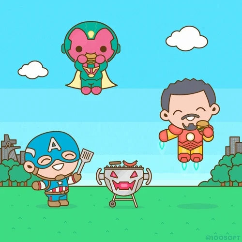 Grilling Captain America GIF
