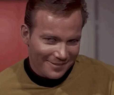 Captain Kirk Drinking GIF