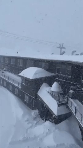 Whiteout Conditions Obscure Visibility at California's Mammoth Mountain Ski Area