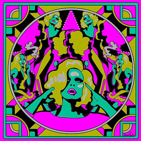 diva psychedelic art GIF by Grande Dame