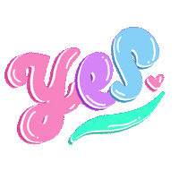 Lettering Yes Sticker