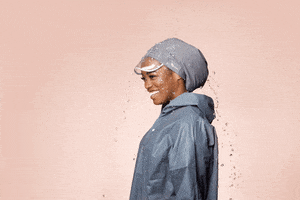 hairbrella rain hairbrella rain hat dance in the rain GIF