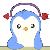 Staring I Love You Sticker by Pudgy Penguins