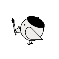 gorrion artist bird painter sparrow Sticker