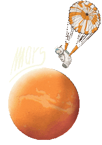 Red Planet Space Sticker by Tostoini