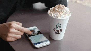 SocialusMarketingas coffee phone apple facebook GIF