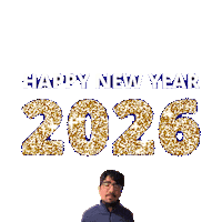 New Year Glitter Sticker