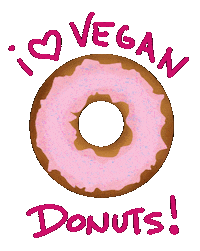 loeye love vegan plant based doughnut Sticker