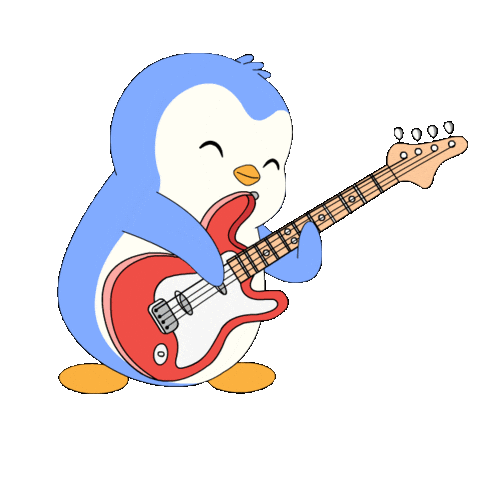 Happy Rock On Sticker by Pudgy Penguins