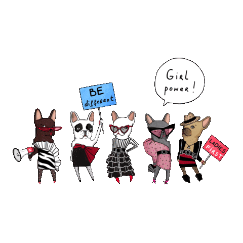 french bulldog girl power Sticker by Fine Frenchie