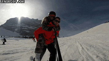 Skiing Fail GIF