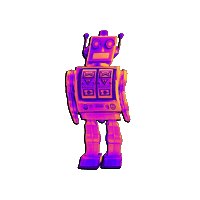 Neon Robot Sticker by BeeCat Creative