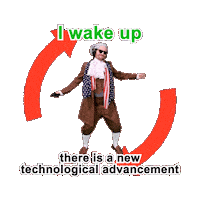 I Wake Up Tech Sticker