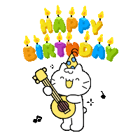 Happy Birthday Cat Sticker