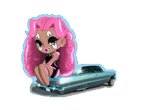 Classic Car Pink Sticker
