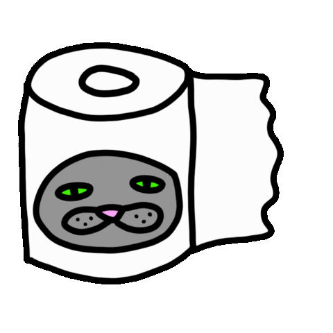 Toilet Paper Cat Sticker