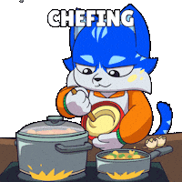 Cat Cooking Sticker by Toshithecat