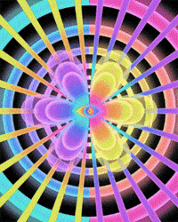 deepspaceviolet rainbow trippy flower abstract GIF