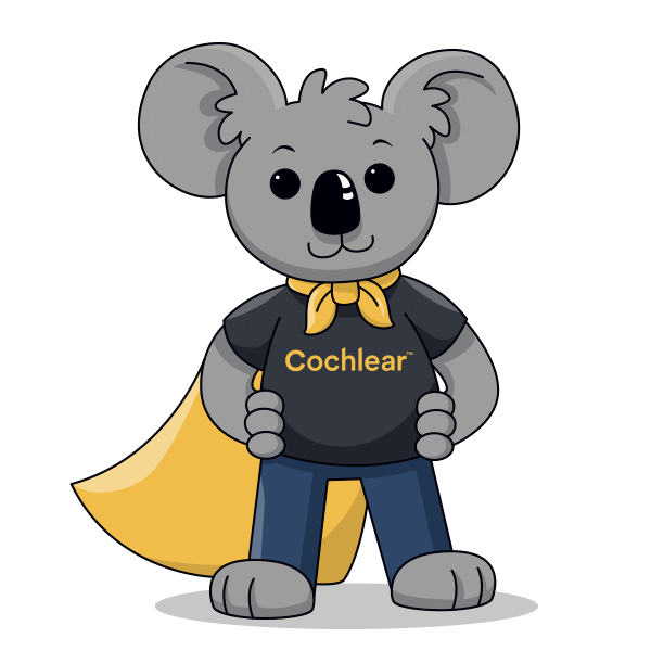 CochlearGlobal giphyupload bear deaf mascot Sticker