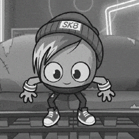 Black And White Emoji GIF by bad egg co